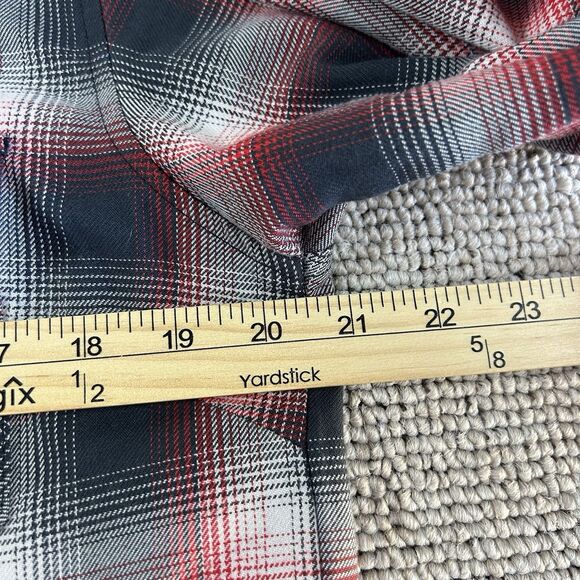 Dixxon Flannel Button Up Shirt Mens Large Red Plaid Equalizer Long Sleeve Y2K - Picture 6 of 13